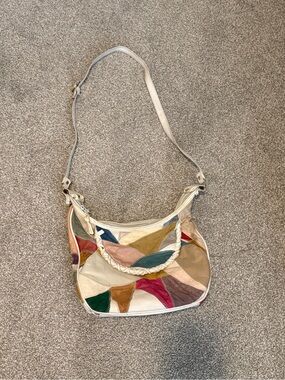 Genuine Leather shoulder bag with patch work design